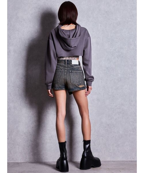 GYDA(ジェイダ)の「ハイウエストWRAPスカートライクデニムショートパンツ(デニムパンツ・レディース・インディゴブルー/ライトブルー/ブルー・SMALL/MEDIUM)」の10枚目の写真