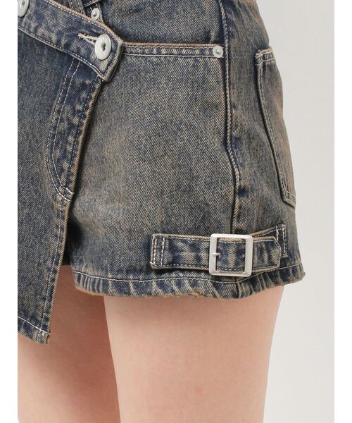 GYDA(ジェイダ)の「ハイウエストWRAPスカートライクデニムショートパンツ(デニムパンツ・レディース・インディゴブルー/ライトブルー/ブルー・SMALL/MEDIUM)」の21枚目の写真