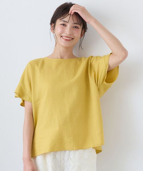 le.coeur blanc(ルクールブラン)の「レーヨン麻フリルスリーブブラウス(シャツ/ブラウス・レディース・ブラック/ブラウン/イエロー/グレイッシュベージュ・38)」の20枚目の写真