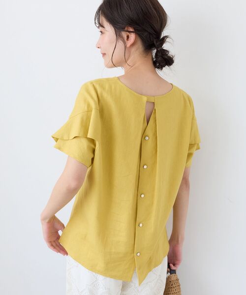 le.coeur blanc(ルクールブラン)の「レーヨン麻フリルスリーブブラウス(シャツ/ブラウス・レディース・ブラック/ブラウン/イエロー/グレイッシュベージュ・38)」の21枚目の写真