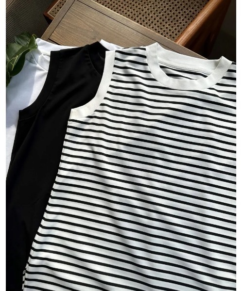 BIRTHDAY BASH(バースデイバッシュ)の「BB PACK T TANK(BBパックTタンク)(Tシャツ/カットソー・レディース・ホワイト×ブラック/ホワイト/ブラック・FREE)」の4枚目の写真