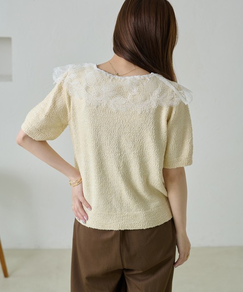 apres jour clair（アプレジュールクレア）の「【apres jour clair】レース襟カーディガン（Tシャツ/カットソー・レディース・クリーム/ネイビー/グレイッシュベージュ・フリー/X-LARGE）」の18枚目の写真