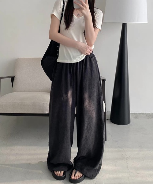 CHUN CHUN NOTES(チュンチュンノーツ)の「26SS/大人リラクシーワイドイージーパンツ(その他パンツ・レディース・ピンク/ブラック・M/S)」の8枚目の写真