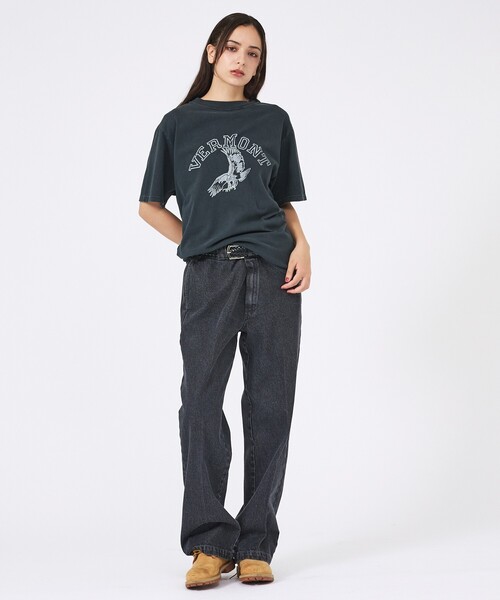 REMI RELIEF(レミレリーフ)の「【REMI RELIEF / レミレリーフ】SP加工 / VERMONT ロゴTシャツ / ユニセックス(Tシャツ/カットソー・メンズ・オフホワイト/ブラック/イエロー・M/L/XL)」の12枚目の写真