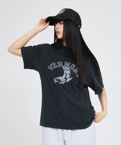 REMI RELIEF(レミレリーフ)の「【REMI RELIEF / レミレリーフ】SP加工 / VERMONT ロゴTシャツ / ユニセックス(Tシャツ/カットソー・メンズ・オフホワイト/ブラック/イエロー・M/L/XL)」の13枚目の写真