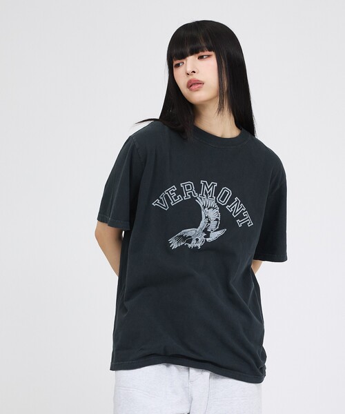 REMI RELIEF(レミレリーフ)の「【REMI RELIEF / レミレリーフ】SP加工 / VERMONT ロゴTシャツ / ユニセックス(Tシャツ/カットソー・メンズ・オフホワイト/ブラック/イエロー・M/L/XL)」の14枚目の写真