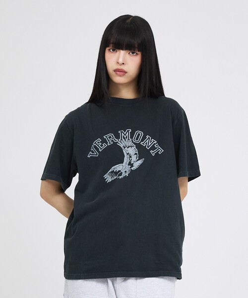 REMI RELIEF(レミレリーフ)の「【REMI RELIEF / レミレリーフ】SP加工 / VERMONT ロゴTシャツ / ユニセックス(Tシャツ/カットソー・メンズ・オフホワイト/ブラック/イエロー・M/L/XL)」の15枚目の写真