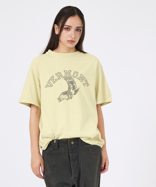 REMI RELIEF(レミレリーフ)の「【REMI RELIEF / レミレリーフ】SP加工 / VERMONT ロゴTシャツ / ユニセックス(Tシャツ/カットソー・メンズ・オフホワイト/ブラック/イエロー・M/L/XL)」の19枚目の写真