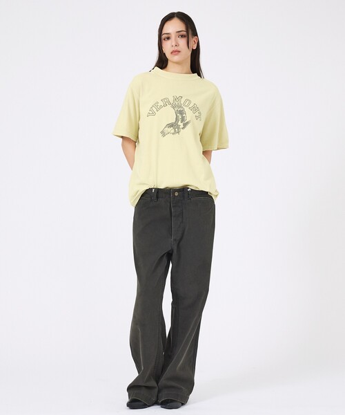 REMI RELIEF(レミレリーフ)の「【REMI RELIEF / レミレリーフ】SP加工 / VERMONT ロゴTシャツ / ユニセックス(Tシャツ/カットソー・メンズ・オフホワイト/ブラック/イエロー・M/L/XL)」の21枚目の写真