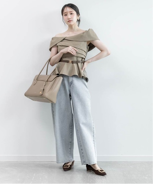 RANDA(ランダ)の「3E幅広 ゴールドパーツポインテッドフラットパンプス(パンプス・レディース・アイボリー/ダークブラウン/ブラック・22.5/24.5/23/22/24/23.5/25/25.5)」の15枚目の写真