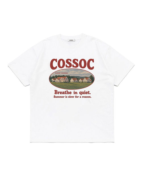 COSO(コソ)の「CCサンデーモーニング半袖Tシャツ(4カラー)(Tシャツ/カットソー・レディース・チャコール/ネイビー/ブラック/ホワイト・LARGE/MEDIUM/SMALL)」の1枚目の写真