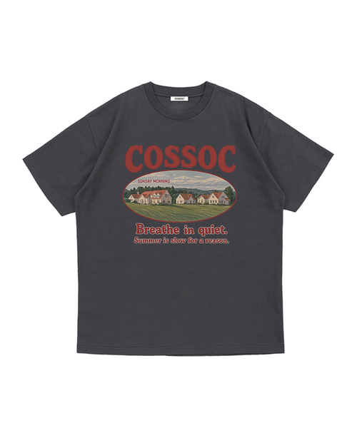 COSO(コソ)の「CCサンデーモーニング半袖Tシャツ(4カラー)(Tシャツ/カットソー・レディース・チャコール/ネイビー/ブラック/ホワイト・LARGE/MEDIUM/SMALL)」の3枚目の写真