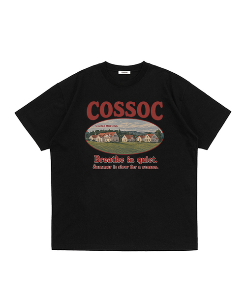 COSO(コソ)の「CCサンデーモーニング半袖Tシャツ(4カラー)(Tシャツ/カットソー・レディース・チャコール/ネイビー/ブラック/ホワイト・LARGE/MEDIUM/SMALL)」の2枚目の写真