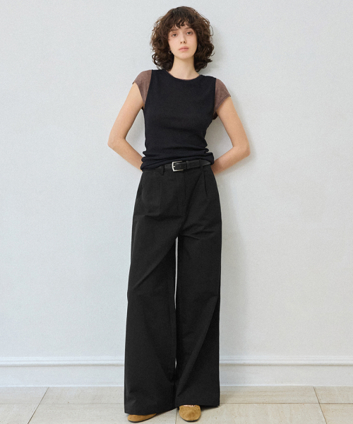 LEFTSEOUL（レフトソウル）の「ワイドチノパンツ[ブラック]（その他パンツ・レディース・ブラック・SMALL/MEDIUM）」の3枚目の写真