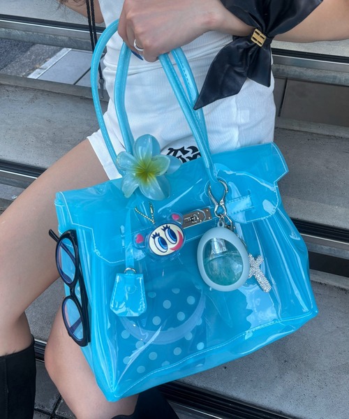 pyornim（ピョルニム）の「【5色展開】Jelly bag　カラフル ジェリーバッグ　ハンドバッグ　トートバッグ（ハンドバッグ・レディース・ミント/ピンク/ターコイズブルー/ホワイト/パープル・F）」の4枚目の写真