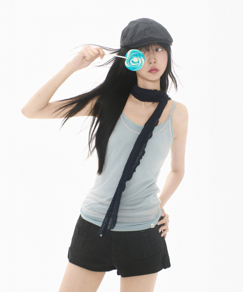 MIRECO(ミレコ)の「SOFT MESH LAYER CAMI COTTON CANDY(Tシャツ/カットソー・レディース・その他・FREE)」の5枚目の写真