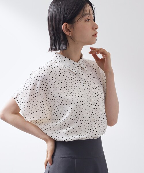 THE SHOP TK （ザ ショップ ティーケー ）の「大人のためのドット柄 襟付きブラウス（シャツ/ブラウス・レディース・アイボリー系/ダークブラウン系/ブラック系・12/13）」の12枚目の写真