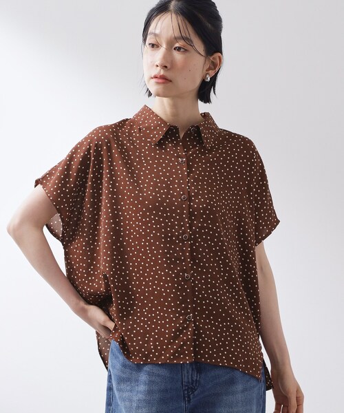 THE SHOP TK （ザ ショップ ティーケー ）の「大人のためのドット柄 襟付きブラウス（シャツ/ブラウス・レディース・アイボリー系/ダークブラウン系/ブラック系・12/13）」の5枚目の写真