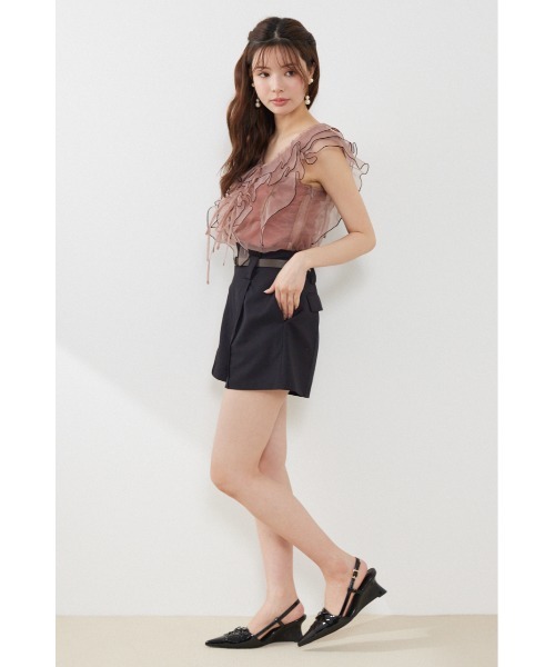 rienda（リエンダ）の「フリルシアーブラウス 夏服　秋服（シャツ/ブラウス・レディース・ブラック/ホワイト系その他/マルチ/ベージュ・FREE）」の20枚目の写真