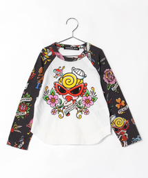 HYSTERIC MINI | BABY TATOO総柄ViscotexラグランロングTシャツ(Tシャツ/カットソー)