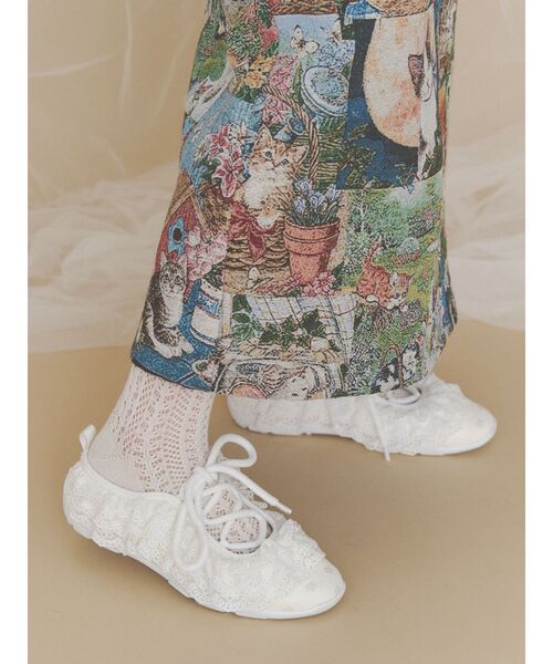 merry jenny(メリージェニー)の「Frill Ballet Sneakers(スニーカー・レディース・ミント/ブラック/オフホワイト・LARGE/MEDIUM)」の13枚目の写真
