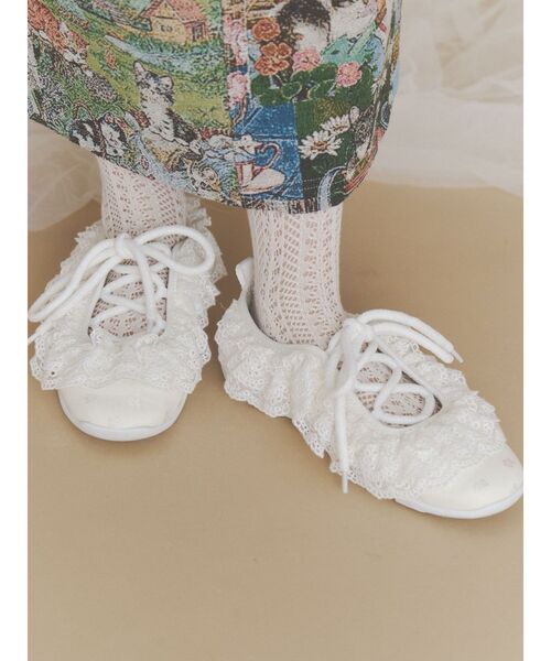 merry jenny(メリージェニー)の「Frill Ballet Sneakers(スニーカー・レディース・ミント/ブラック/オフホワイト・LARGE/MEDIUM)」の15枚目の写真