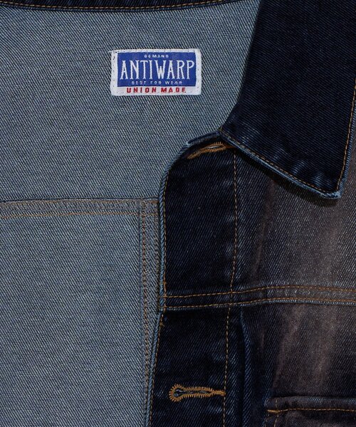 CIAOPANIC(チャオパニック)の「【ANTI WARP /アンチワープ】フロッキー加工トラッカージャケット(デニムジャケット・メンズ・ボルドー/ブルー・FREE)」の15枚目の写真