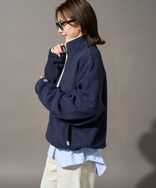 FREAK'S STORE（フリークスストア）の「限定展開 DISCUS ATHLETIC × FREAK'S STORE/ディスカス アスレチック 別注 パイピング 配色 ハーフジップ プルオーバー（その他アウター・レディース・ネイビー/ライトグレー/パープル/ブラック/ブラウン・ﾌﾘ-）」の4枚目の写真