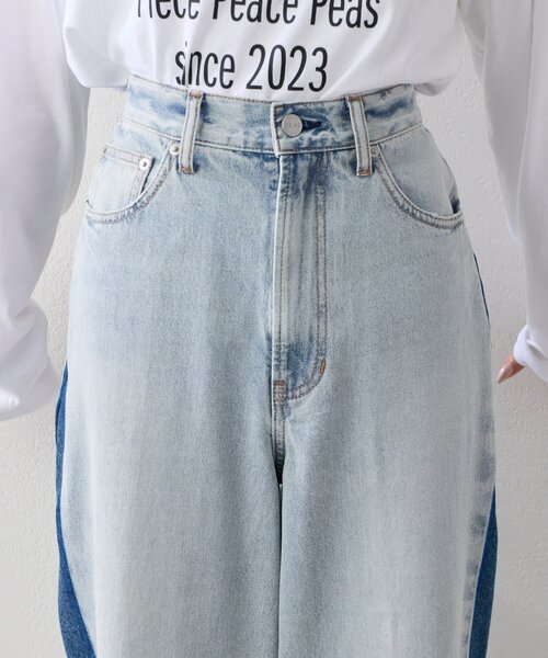 PEAS（ピース）の「【PEAS】リメイクワイドパンツ（デニムパンツ・レディース・ブルー・0/1）」の6枚目の写真