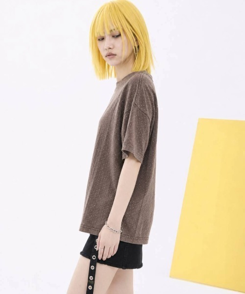 KAMINARI_TOKIO（カミナリトキオ）の「ラインストーンヴィンテージTシャツ（Tシャツ/カットソー・レディース・ベージュ/グレー/ブラック・FREE）」の11枚目の写真