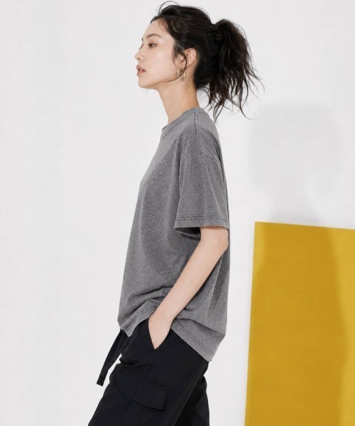 KAMINARI_TOKIO（カミナリトキオ）の「ラインストーンヴィンテージTシャツ（Tシャツ/カットソー・レディース・ベージュ/グレー/ブラック・FREE）」の13枚目の写真