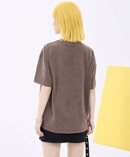 KAMINARI_TOKIO（カミナリトキオ）の「ラインストーンヴィンテージTシャツ（Tシャツ/カットソー・レディース・ベージュ/グレー/ブラック・FREE）」の4枚目の写真