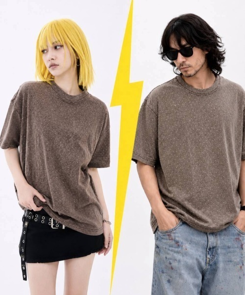 KAMINARI_TOKIO（カミナリトキオ）の「ラインストーンヴィンテージTシャツ（Tシャツ/カットソー・レディース・ベージュ/グレー/ブラック・FREE）」の10枚目の写真