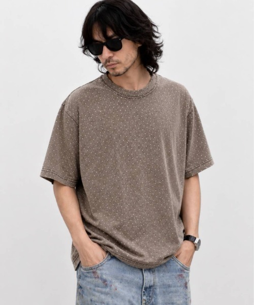 KAMINARI_TOKIO（カミナリトキオ）の「ラインストーンヴィンテージTシャツ（Tシャツ/カットソー・レディース・ベージュ/グレー/ブラック・FREE）」の6枚目の写真