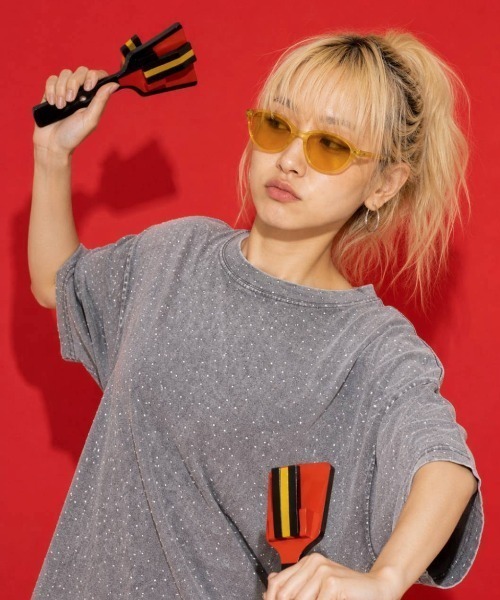 KAMINARI_TOKIO（カミナリトキオ）の「ラインストーンヴィンテージTシャツ（Tシャツ/カットソー・レディース・ベージュ/グレー/ブラック・FREE）」の16枚目の写真