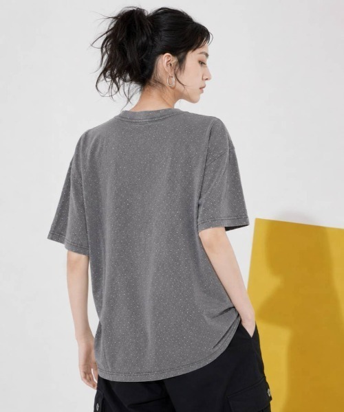 KAMINARI_TOKIO（カミナリトキオ）の「ラインストーンヴィンテージTシャツ（Tシャツ/カットソー・レディース・ベージュ/グレー/ブラック・FREE）」の14枚目の写真