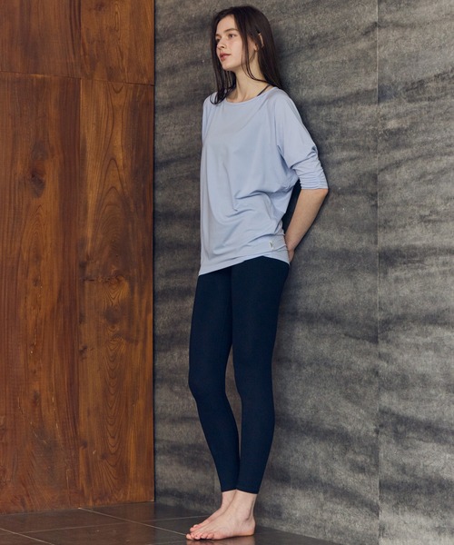Julier Yoga and Relax(ジュリエヨガアンドリラックス)の「Julier (定番)ライトプライム ハーフスリーブプルオーバー(Tシャツ/カットソー・レディース・ブルー/ホワイト/ネイビー・FREE)」の19枚目の写真