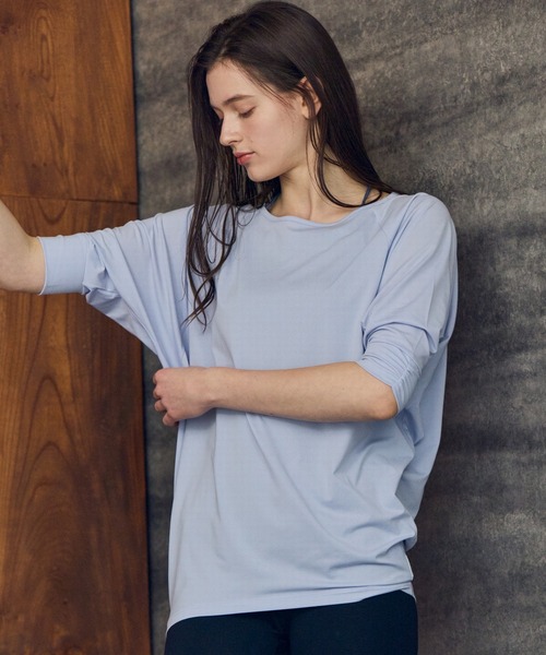 Julier Yoga and Relax(ジュリエヨガアンドリラックス)の「Julier (定番)ライトプライム ハーフスリーブプルオーバー(Tシャツ/カットソー・レディース・ブルー/ホワイト/ネイビー・FREE)」の12枚目の写真