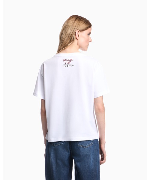 EMPORIO ARMANI(エンポリオアルマーニ)の「【エンポリオ アルマーニ】レギュラーフィット ピマコットンジャージー Tシャツ(Tシャツ/カットソー・レディース・ホワイト・MEDIUM/LARGE/X-SMALL/X-LARGE/SMALL)」の3枚目の写真