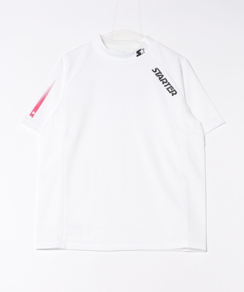 STARTER(スターター)の「【RE】【STARTER GOLF】スターターゴルフ AQUATWIST(R)高伸縮ストレッチ カラフルモックネック半袖Tシャツ SG-123005(Tシャツ/カットソー・メンズ・ホワイト・M)」の1枚目の写真