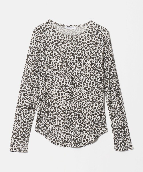 BEAUTY&YOUTH UNITED ARROWS(ビューティーアンドユースユナイテッドアローズ)の「コットン レオパードプリント ロングスリーブ シアーカットソー(Tシャツ/カットソー・レディース・オフホワイト/ダークブラウン・FREE)」の2枚目の写真