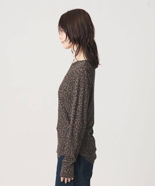 BEAUTY&YOUTH UNITED ARROWS(ビューティーアンドユースユナイテッドアローズ)の「コットン レオパードプリント ロングスリーブ シアーカットソー(Tシャツ/カットソー・レディース・オフホワイト/ダークブラウン・FREE)」の6枚目の写真