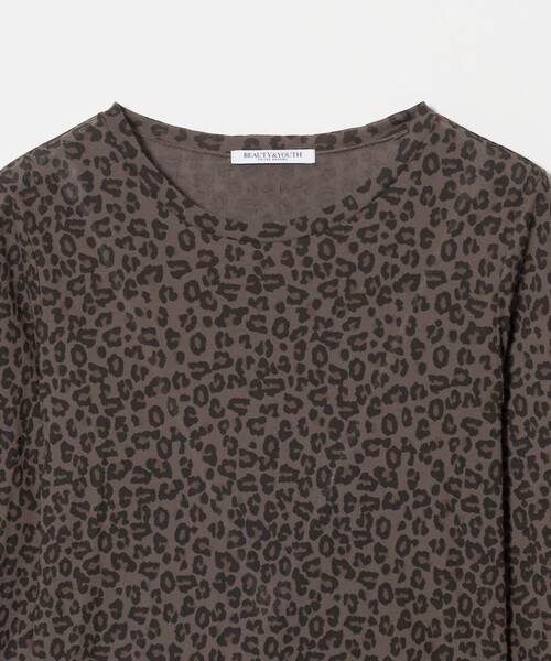 BEAUTY&YOUTH UNITED ARROWS(ビューティーアンドユースユナイテッドアローズ)の「コットン レオパードプリント ロングスリーブ シアーカットソー(Tシャツ/カットソー・レディース・オフホワイト/ダークブラウン・FREE)」の10枚目の写真