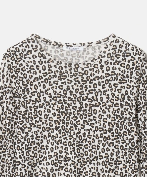 BEAUTY&YOUTH UNITED ARROWS(ビューティーアンドユースユナイテッドアローズ)の「コットン レオパードプリント ロングスリーブ シアーカットソー(Tシャツ/カットソー・レディース・オフホワイト/ダークブラウン・FREE)」の13枚目の写真