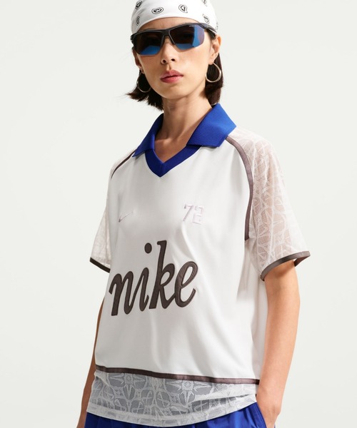 ナイキ スポーツウェア ウィメンズ レース ポロ ジャージー トップス / Nike Sportswear Women＇s Lace Polo Jersey Top IW1088-121 Summit White