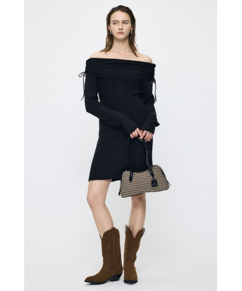 MOUSSY(マウジー)の「【26年AW新作】WAVE LINE ハンドバッグ(ハンドバッグ・レディース・ベージュ系その他/ブラック・FREE)」の4枚目の写真