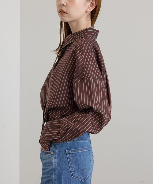 U by SPICK&SPAN（ユーバイスピックアンドスパン）の「ボタンダウンボウタイシャツ（シャツ/ブラウス・レディース・ブラウン/カーキ/パープル・FREE）」の21枚目の写真