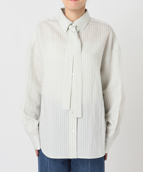 U by SPICK&SPAN（ユーバイスピックアンドスパン）の「ボタンダウンボウタイシャツ（シャツ/ブラウス・レディース・ブラウン/カーキ/パープル・FREE）」の11枚目の写真