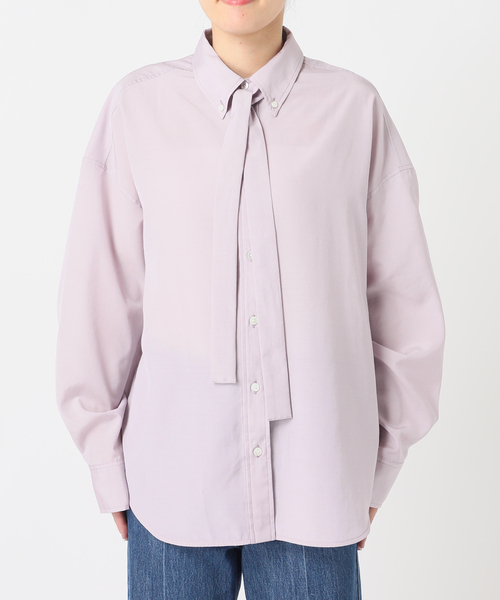 U by SPICK&SPAN（ユーバイスピックアンドスパン）の「ボタンダウンボウタイシャツ（シャツ/ブラウス・レディース・ブラウン/カーキ/パープル・FREE）」の14枚目の写真