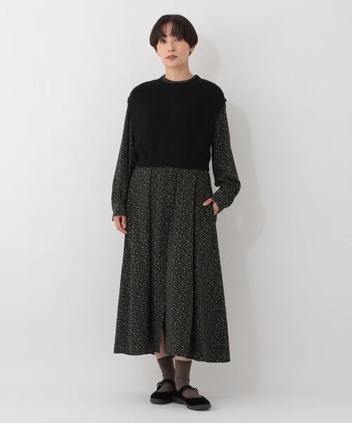 Afternoon Tea(アフタヌーンティー)の「【セットアイテム】ニットベスト&小花柄ワンピース(ワンピース・レディース・イエロー・MEDIUM)」の1枚目の写真
